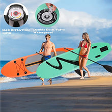 Load image into Gallery viewer, 10'×6" Stand up Paddle Board sup Inflatable Non-Slip Deck pad Ultra-Light Standing Boat sup Accessories Waterproof Bag, Backpack Leash Hand PUM Repair kit fin Youth Adult (Orange)
