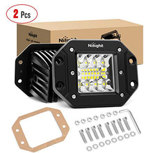 Load image into Gallery viewer, Nilight 2PCS 42W Flush Mount LED Light Pods Upgraded Spot Flood Combo Beam Driving Light LED Work Light Backup Light Reverse Light Grill Mount Light for Offroad 4x4 Truck SUV Jeep, 2 Years Warranty
