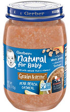 Load image into Gallery viewer, Gerber 3rd Foods Natural for Baby Grain &amp; Grow Jar, Pear Peach Oatmeal, 6 OZ
