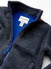 Load image into Gallery viewer, Amazon Essentials Kids Boys Polar Fleece Lined Sherpa Full-Zip Jackets, Dark Grey, Small
