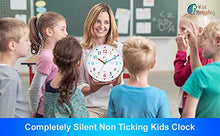 Load image into Gallery viewer, WISE HEDGEHOG Telling Time Teaching Clock, Silent Non Ticking Analog Battery Operated Learning Clock for Kids, Perfect Room &amp; Wall Decor for School Classrooms, Playrooms and Kids Bedrooms
