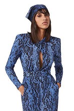 Load image into Gallery viewer, PETER DUNDAS Jersey Long Sleeve Blue Python Dress
