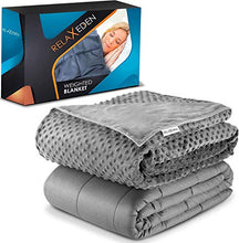 Load image into Gallery viewer, RELAX EDEN Adult Weighted Blanket W/Removable, Washable Duvet Cover| 15 lbs, 60”x 80” Size| Heavy Glass Micro-Beads| Supreme Sleeping Comfort for Adults| Hot &amp; Cold Sleeping| 100% Soft Cotton Build
