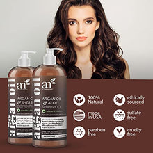 Load image into Gallery viewer, artnaturals Moroccan Argan Oil Shampoo and Conditioner Set - (2 x 16 Fl Oz / 473ml) - Volumizing &amp; Moisturizing - Gentle on Curly &amp; Color Treated Hair
