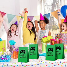 Load image into Gallery viewer, 48 Pieces Video Game Party Gift Bags Video Game Slap Bracelets Video Game Silicone Bracelets Brick Game Console Keychain with Hanging Chain for Boys Girls Video Game Birthday Party Favors Supplies
