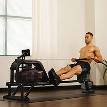 Load image into Gallery viewer, Sunny Health &amp; Fitness Water Rowing Machine Rower w/LCD Monitor - Obsidian SF-RW5713

