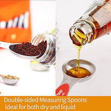 Load image into Gallery viewer, NIUAT 9-piece magnetic measuring spoon set, composed of stainless steel double-sided teaspoon spoons,Fits in Spice Jar (Multicolor)
