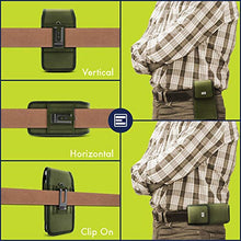 Load image into Gallery viewer, Evocel [Urban Pouch] Tactical Carrier with [Belt Loop &amp; Holster] (6.50 in x 3.27 in x 0.37 in) fits Galaxy Note 8, S8 Plus, Galaxy Mega, iPhone 7 Plus, ZTE ZMAX XL &amp; More, OD Green - X-Large
