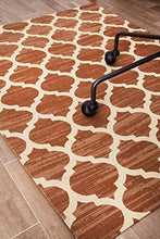 Load image into Gallery viewer, Anji Mountain Chair Mat Rug'd Collection, 1/4" Thick - For Low Pile Carpets &amp; Hard Surfaces, Nizwa , Brown and Ivory Trellis
