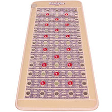 Load image into Gallery viewer, GemsMat - Leon- Far Infrared Amethyst Jade Tourmaline Crystal Heat Stone Mat (60"L x 24"W) - Red Light 16 Photon FIR Therapy -FDA Registered Manufacturer -Adjustable Timer &amp; Temperature - Heating Pad
