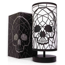 Load image into Gallery viewer, GAVIA Black Skull Lamp - 3-Way Dimmable Touch Control - Gothic Lamp - Gothic Decor - Goth Room Decor - Skeleton Lamp - Gothic Home Decor - Goth Lamp - Gothic Bedroom Decor - Goth Decor - Skull Light

