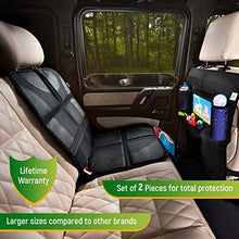 Load image into Gallery viewer, Car Seat Protector + Rear Seat Organizer For Kids - Waterproof &amp; Stain Resistant Protective Backseat Kick Mat W/Storage Pockets &amp; Tablet Holder - Baby Travel Kickmat &amp; Front/Back Seat Cover Set
