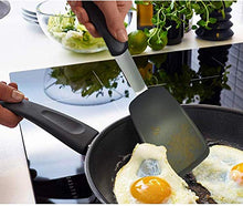 Load image into Gallery viewer, Unicook 2 Pack Flexible Silicone Spatula, Turner, 600F Heat Resistant, Ideal for Flipping Eggs, Burgers, Crepes and More, Black
