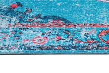 Load image into Gallery viewer, Mylife Rugs Traditional Vintage Non Slip Machine Washable Distressed Printed Area Rug, Turquoise Red 3'x5'
