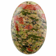 Load image into Gallery viewer, rockcloud Oval Worry Stones,Palm Pocket Energy Stone,Healing Crystal with Velvet Bag,Unakite
