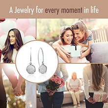 Load image into Gallery viewer, 925 Sterling Silver White Opal Dangle Earrings For Women; Vintage Style White Opal October Birthstone Jewelry for Women; Dangling White Stone Earrings
