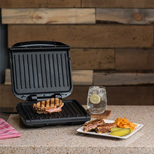 Load image into Gallery viewer, George Foreman 4-Serving Removable Plate Grill and Panini Press, Black, GRP1060B
