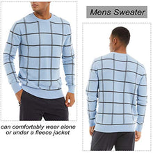 Load image into Gallery viewer, Mens Fall Sweater Pullovers for Men Casual Sweater Mens Casual Crewneck Fall Winter Pullovers Basic Cotton Sweater for Men Light Blue
