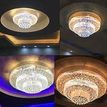 Load image into Gallery viewer, KALRI Modern K9 Crystal Chandelier Flush Mount LED Ceiling Light Fixture Pendant Lamp for Living Room Bar Shop (Dia 31.5'')
