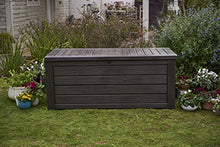 Load image into Gallery viewer, Keter Westwood 150 Gallon Resin Large Deck Box-Organization and Storage for Patio Furniture, Outdoor Cushions, Garden Tools , Pool Toys, Brown
