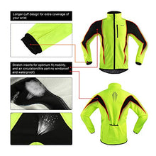 Load image into Gallery viewer, ARSUXEO Winter Warm UP Thermal Softshell Cycling Jacket Windproof Waterproof Bicycle MTB Mountain Bike Clothes 15-K Green Size X-Large
