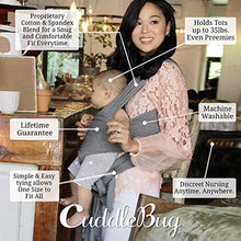 Load image into Gallery viewer, 9-in-1 CuddleBug Baby Wrap Sling + Carrier - Newborns &amp; Toddlers up to 36 lbs - Hands Free - Gentle, Stretch Fabric - Ideal for Baby Showers - One Size Fits All (Grey)
