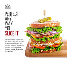 Load image into Gallery viewer, Chefman Die-Cast Electric Deli &amp; Food Slicer Cuts Meat, Cheese, Bread, Fruit &amp; Vegetables Adjustable Slice Thickness, Stainless Steel Blade, Safe Non-Slip Feet, For Home Use, Easy To Clean, Black
