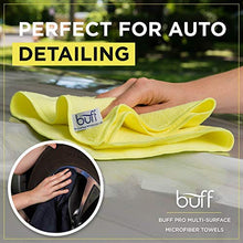 Load image into Gallery viewer, Buff Microfiber Cleaning Cloths (12 Pack) | Size 16" x 16"| All Purpose Microfiber Towels - Clean, Dust, Polish, Scrub, Absorbent (Gray)
