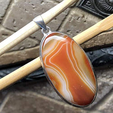 Load image into Gallery viewer, Natural Lake Superior Agate 925 Solid Sterling Silver Pendant 55mm
