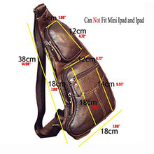 Load image into Gallery viewer, Leather Sling Bag Crossbody Backpack for Men Travel Outdoor Office Work Camping Hunting Hiking Shoulder Chest Pack Casual Daypack
