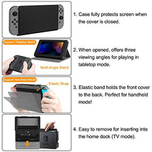Load image into Gallery viewer, Fintie Protective Case for Nintendo Switch - [Multi-Angle Viewing] Ultra Slim Vegan Leather Play Stand Cover with Elastic Strap for Nintendo Switch 2017 - Black
