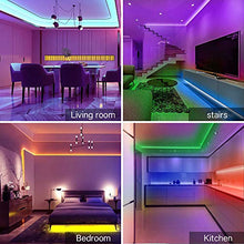 Load image into Gallery viewer, LED Strip Lights,Reemeer RGB LED Strip Lights Kit 32.8ft/10M SMD5050 300 LEDs Color Changing LED Lights Strip with Remote APP Control Sync to Music Apply LED Lights for Bedroom Kitchen Party
