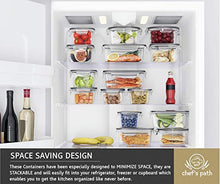 Load image into Gallery viewer, Food Storage Containers Set - Airtight Plastic Containers with Easy Snap Lids (16 Pack) - Leak Proof Kitchen &amp; Pantry Organization - BPA-Free - 16 Chalkboard Labels &amp; Marker - Chef’s Path
