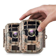 Load image into Gallery viewer, 【2 Pack 】 Campark Mini Trail Camera 16MP 1080P HD Game Camera Waterproof Wildlife Scouting Hunting Cam with 120° Wide Angle Lens and Night Vision 2.0” LCD IR LEDs
