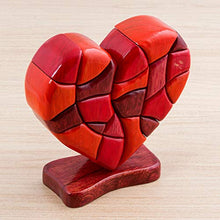 Load image into Gallery viewer, NOVICA Red Romantic Love Heart Shaped Wood Sculpture, 6.25" Tall 'Heart of Love'
