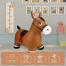Load image into Gallery viewer, INPANY Bouncy Horse Hopper- Brown Inflatable Jumping Horse, Ride on Rubber Bouncing Animal Toys for Kids/ Toddlers/ Children/ Boys/ Girls ( Pump Included)
