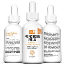 Load image into Gallery viewer, M3 Naturals Professional Facial Infused with Clinically Proven Fision Wrinkle Fix, Collagen, Stem Cell, and Vitamin C to Help Lift and Firm Face Under Eye Dark Circles Anti Aging Serum 1 fl oz
