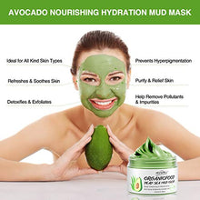Load image into Gallery viewer, Organic Avocado Vegan Dead Sea Mud Mask Nourishing Hydration Deep Cleansing Relaxing &amp; Hydrating Facial Treatment Blackhead Remover Smooth Skin Green Tea Natural Healing Clay Mask for Face &amp; Body
