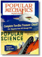 Load image into Gallery viewer, 1261 Popular Mechanics And Popular Science Magazines (With 14 hrs of video and 100 hrs of audio) In This 10 Disc Computer DVD ROM Series
