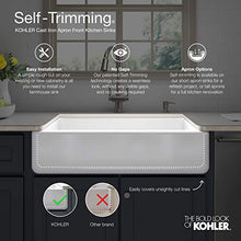 Load image into Gallery viewer, KOHLER K-5827-0 Whitehaven Farmhouse Self-Trimming Undermount Single-Bowl Sink with Tall Apron, White
