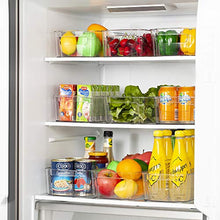 Load image into Gallery viewer, HOOJO Refrigerator Organizer Bins - 8pcs Clear Plastic Bins For Fridge, Freezer, Kitchen Cabinet, Pantry Organization and Storage, BPA Free Fridge Organizer, 12.5" Long
