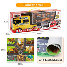 Load image into Gallery viewer, DOLIVE Construction Die-cast Car Toys Kids Alloy Metal Vehicles Play Mat Set,Excavator Cement Dump Truck Tractor Helicopter,Carrier Truck with Sounds n Lights, Gift Pack for 3 4 5 Year Old Boys Girls
