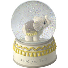Load image into Gallery viewer, Precious Moments Resin/Glass Love You Tons Elephant Musical Snow Globe, Gray Chevron
