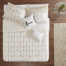 Load image into Gallery viewer, Intelligent Design Raina Duvet Cover Set, Twin/Twin XL, Ivory/Gold
