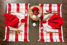 Load image into Gallery viewer, DII Christmas Basics Cotton Holiday Tabletop Collection, Placemat Set, 13x19, Red Tinsel, 6 Piece
