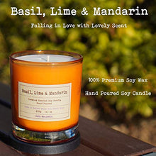 Load image into Gallery viewer, (Basil, Lime &amp; Mandarin) 8.1 oz, 100% Soy, Hand Poured Soy Candle, Highly Scented
