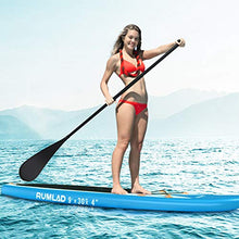 Load image into Gallery viewer, Rumlad Inflatable Stand Up Paddle Board 4 Inches Thick with One-Way Sup Dedicated Pump&amp;Backpack,Adjustable Special Pulp,Simple Foot Rope,Waterproof Cell Phone Bag,Youth &amp; Adult,Blue
