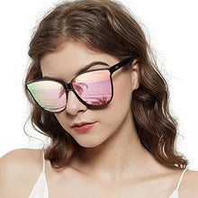 Load image into Gallery viewer, LVIOE 2PACK 1627Black/Grey+1627Black/Rose Oversized Polarized Cat Eyes Sunglasses for Women
