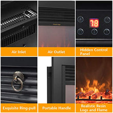 Load image into Gallery viewer, Giantex 28.5" Electric Fireplace Insert Recessed Mounted with 3 Color Flames Adjustable, 750/1500W Wall Fireplace Electric with Remote Control, Standing Fireplace Heater
