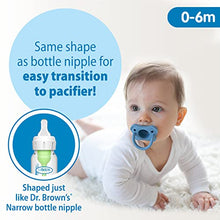 Load image into Gallery viewer, Dr. Brown’s HappyPaci 100% Silicone Pacifier 0-6m, BPA Free, White, Blue, Light Blue 3-Pack
